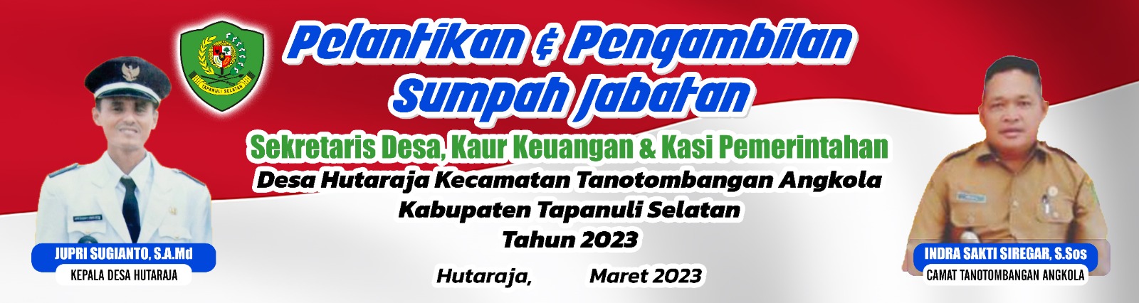 Pelantikan Perangkat Desa Hutaraja Terpilih